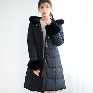 Amazon | [ミッシュマッシュ] ダウン アウター ロングダウン ファー
