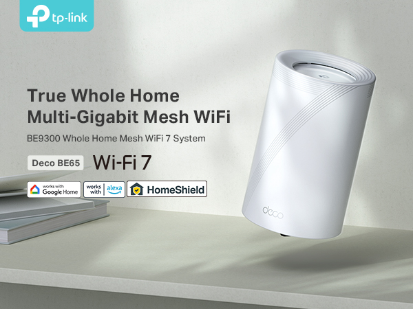 BE9300 Whole Home Mesh WiFi 7 System,9214 Mbps Tri-Band,Multi-Link Operation,HomeShield,Universal