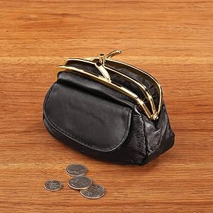 Amazon.com: Dual Clasp Leather Coin Purse, Geunine Leather Amazon.com: Dual Clasp Leather Coin Purse, Geunine Leather