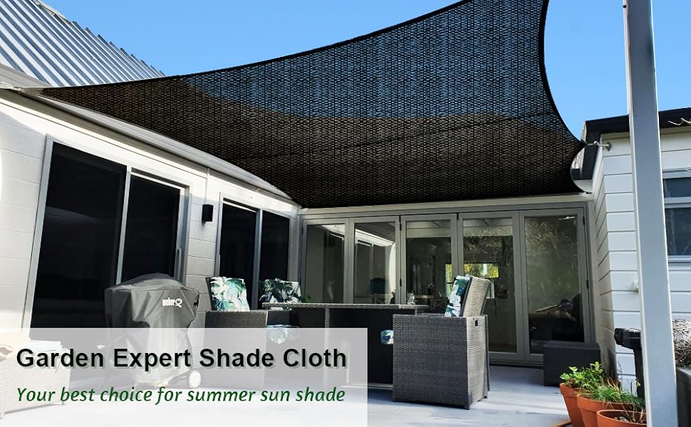 Garden expert 7075 Black Shade Cloth 5ft X 10ft Taped