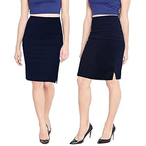 Navy Pencil Skirt