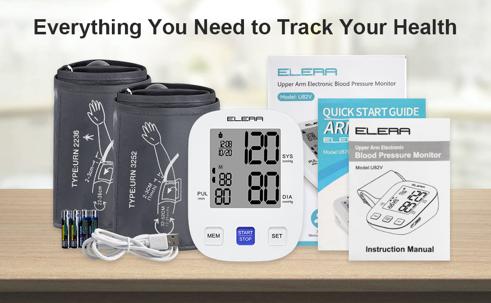 Blood Pressure Monitor with 2 Cuff, Elera Digital Automatic Upper Arm