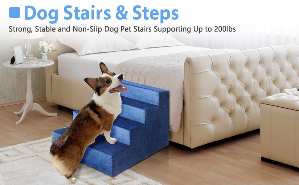 Dog Steps for Large Dog, 4 Step Dog Stairs for Couch