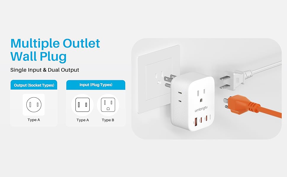 surge protector power strip usb c charger block outlet extender charging station phone charger hub