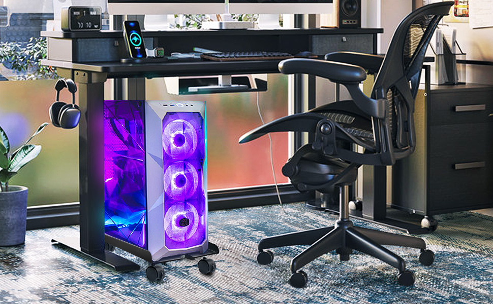 Seloom PC Stand Computer Tower Stand, Adjustable Mobile