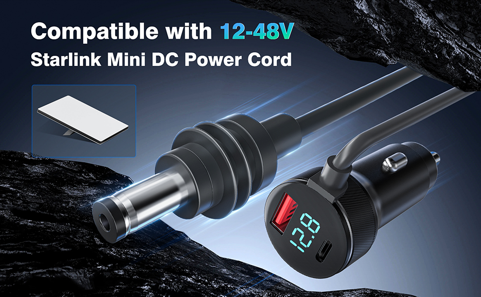 3in1 Starlink Mini DC Power Cable,Plug and Play Mini DC