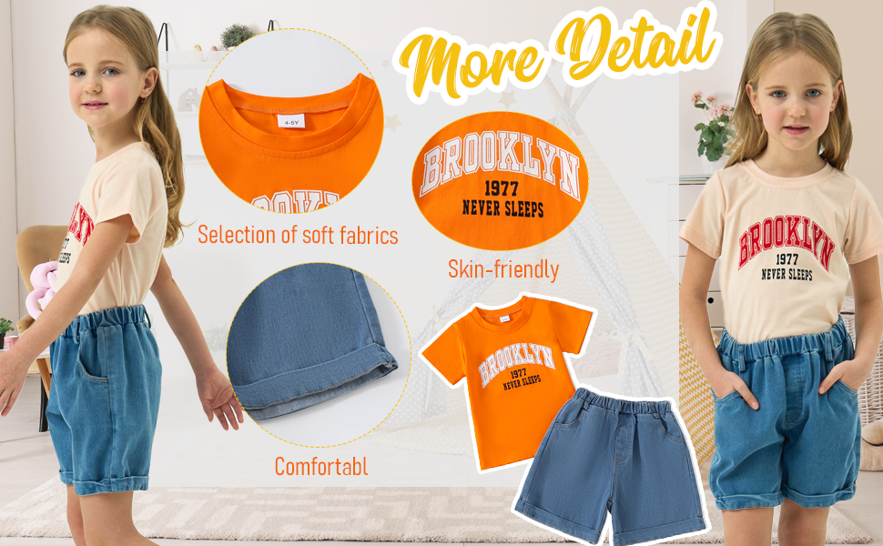KID Girls 5-6t Summer Clothes Set