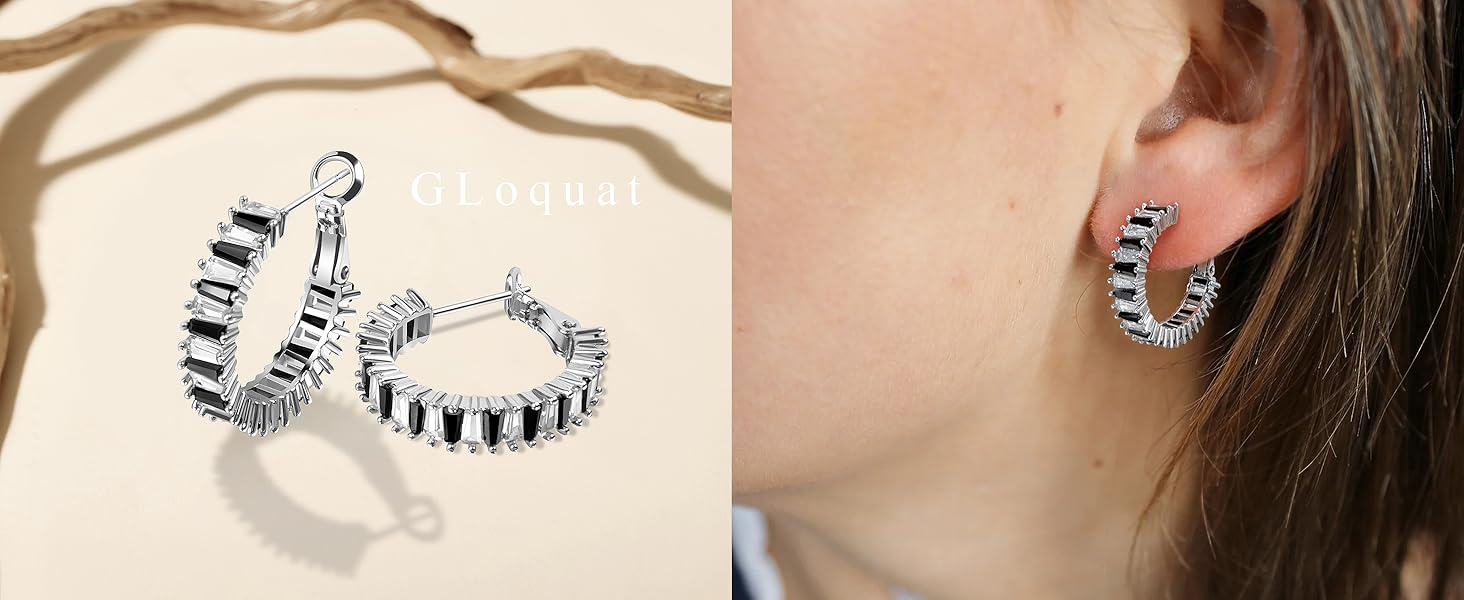 Black and White CZ Earrings