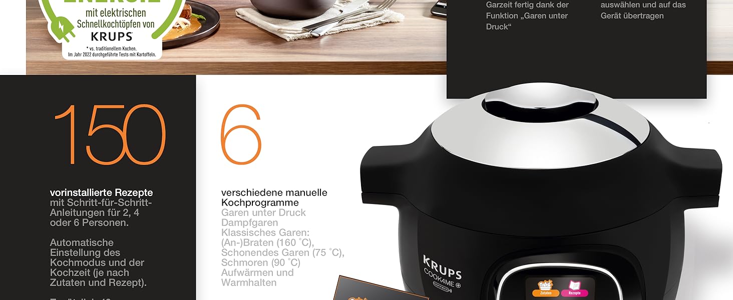 Amazon.de Krups CZ7158 Cook4Me+ Connect Multikocher 1600 Watt