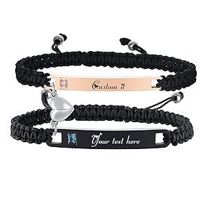 Personalized Braided Magnetic Couples Bracelet