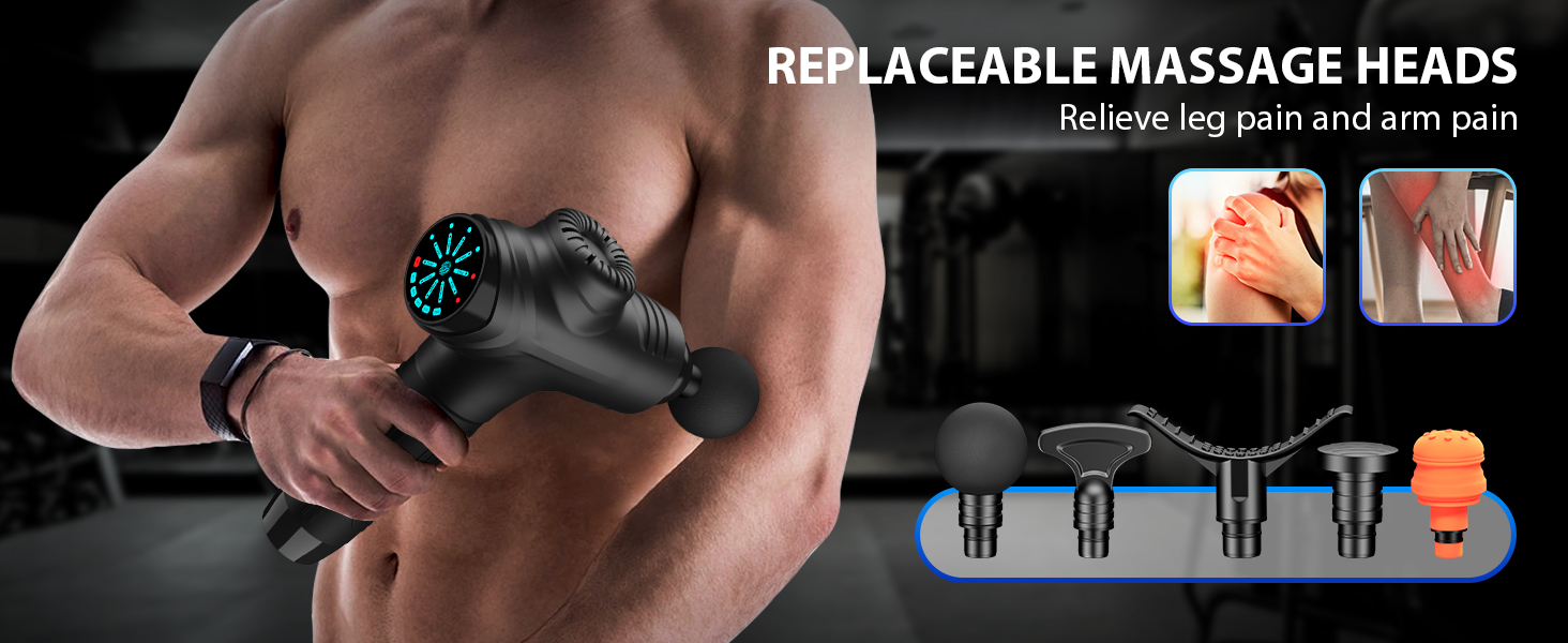 Portable percussion massage gun for home use, ideal for deep muscle relief after intense workouts and training