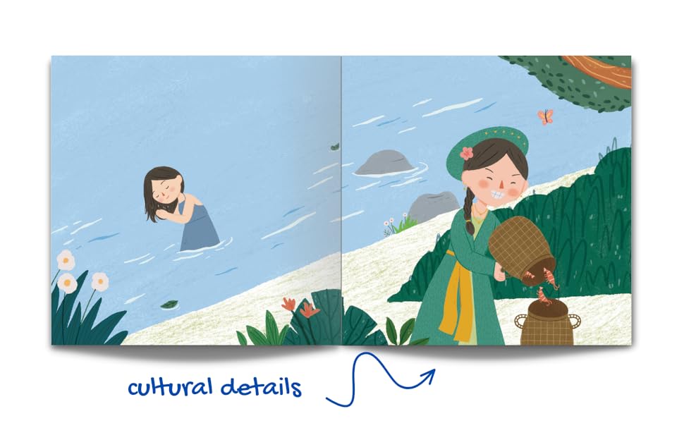 tam washing hair, cam taking shrimp