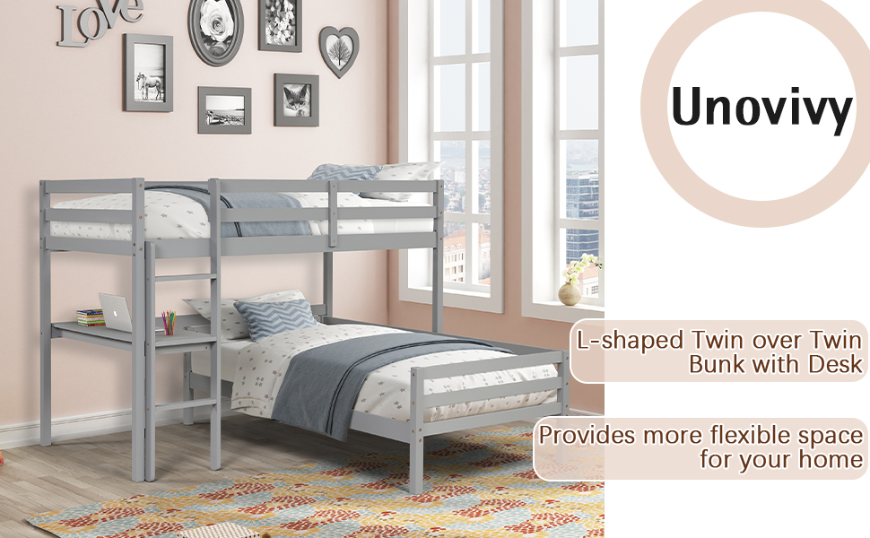 bunk bed with desk
