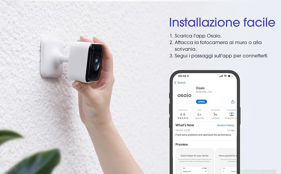 Xbro Telecamera HD WiFi Smart Security, monitor per neonati e animali