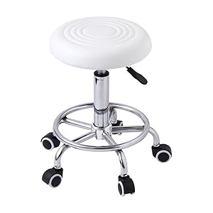 Amazon.co.jp: seathestars 回転式 丸椅子 キャスター付き PUレザー 高