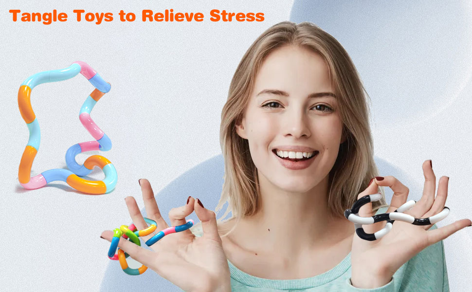 Tangle Fidget Toys, 12 Pack Multicolored Twisty Fidget Pack