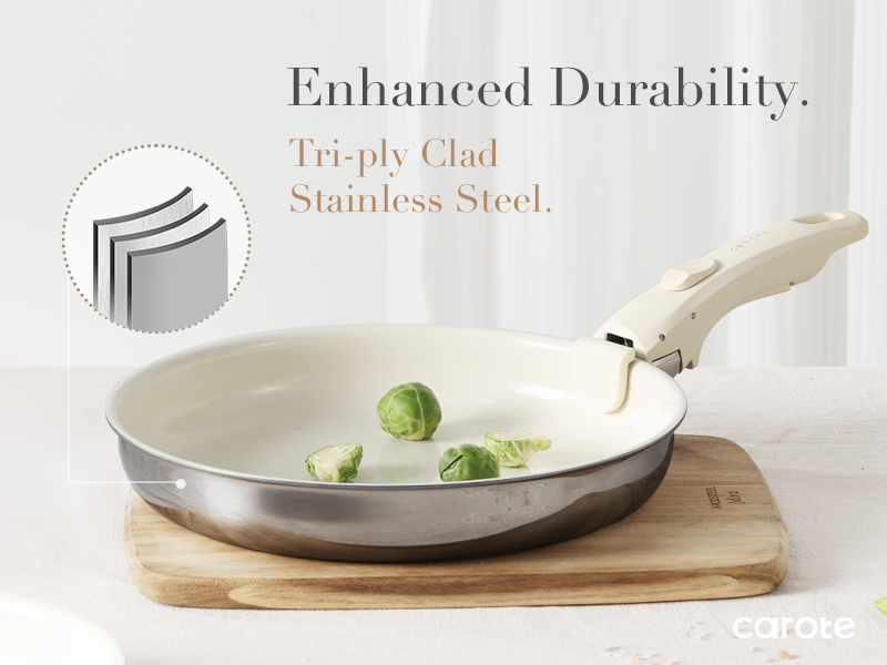 CAROTE 14pcs Stainless Steel Pots and Pans Set with