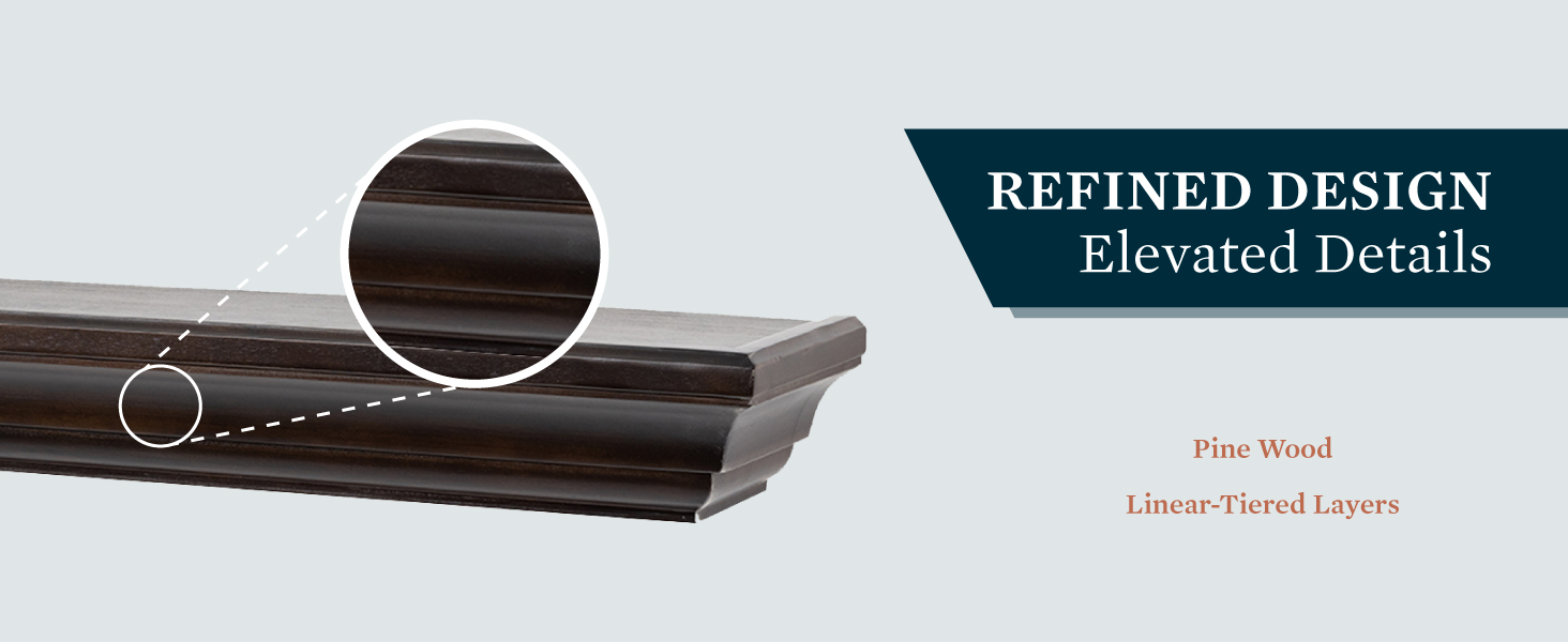 MANTELSDIRECT 72 Inch Floating Fireplace Mantel Wood Shelf