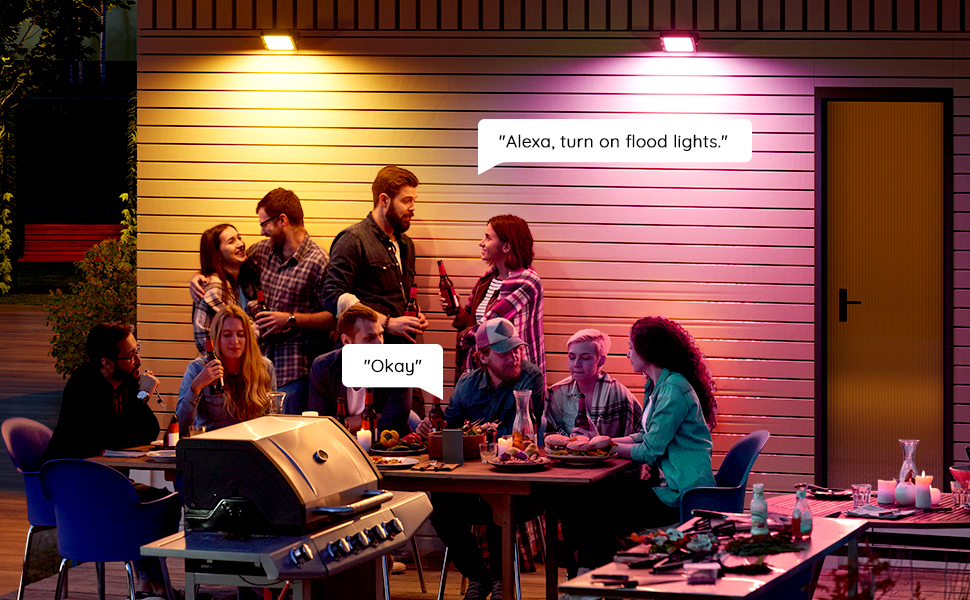 Govee Flood Lights Outdoor 4 Pack, 22006500K Dimmable RGBIC Warm White