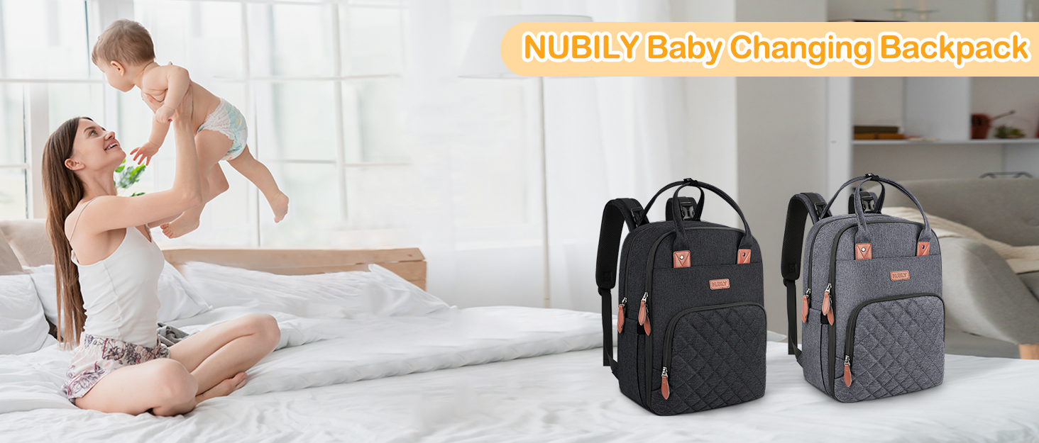 NUBILY Baby Changing Backpack Rucksack Changing Bag with Insulated