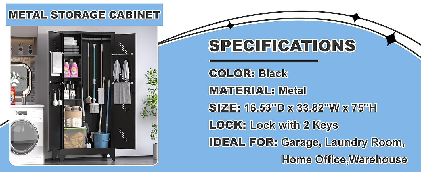 Metal utility cabinet