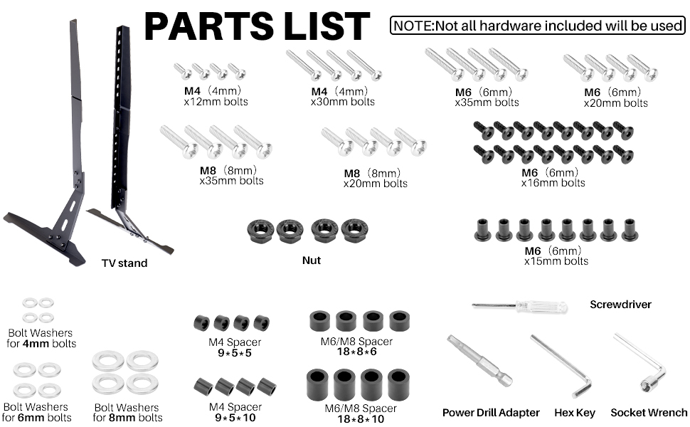 EZISE Universal TV Stand for All Brands 22 to 65 inch TVs