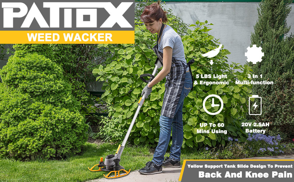PATIOX Weed Wacker Cordless, PATIOX Electric Weed Trimmer