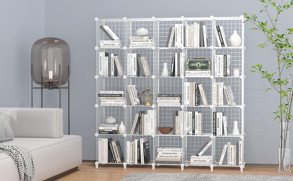 HOMIDEC 4 Cube Wire Storage Shelves, DIY Wardrobe Closet