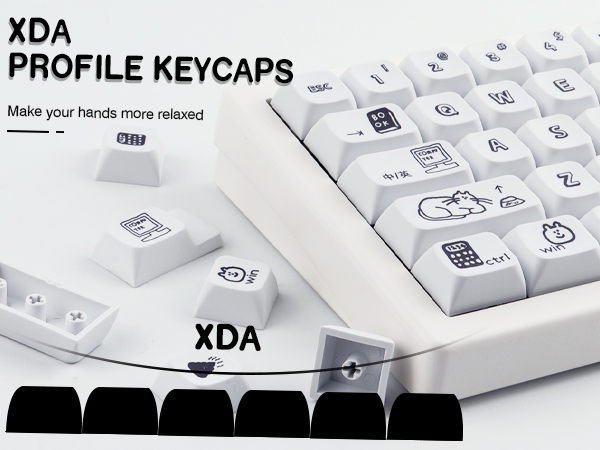 Amazon.com: Sunzit PBT Keycaps - 130 Black Cartoon Dye-Sublimated