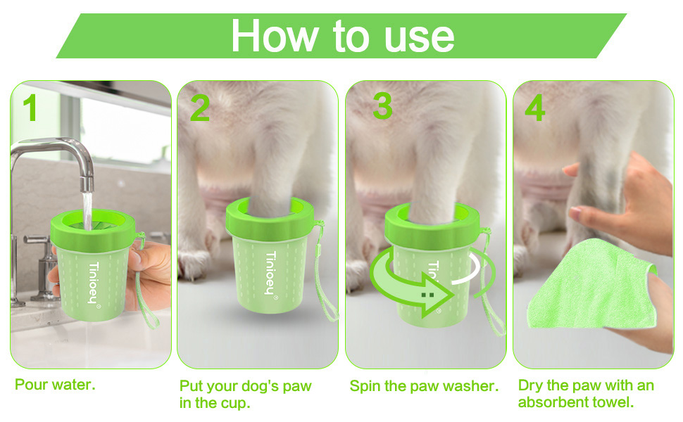 Dog Paw Cleaner for Small Dogs (with 3 Absorbent Towels