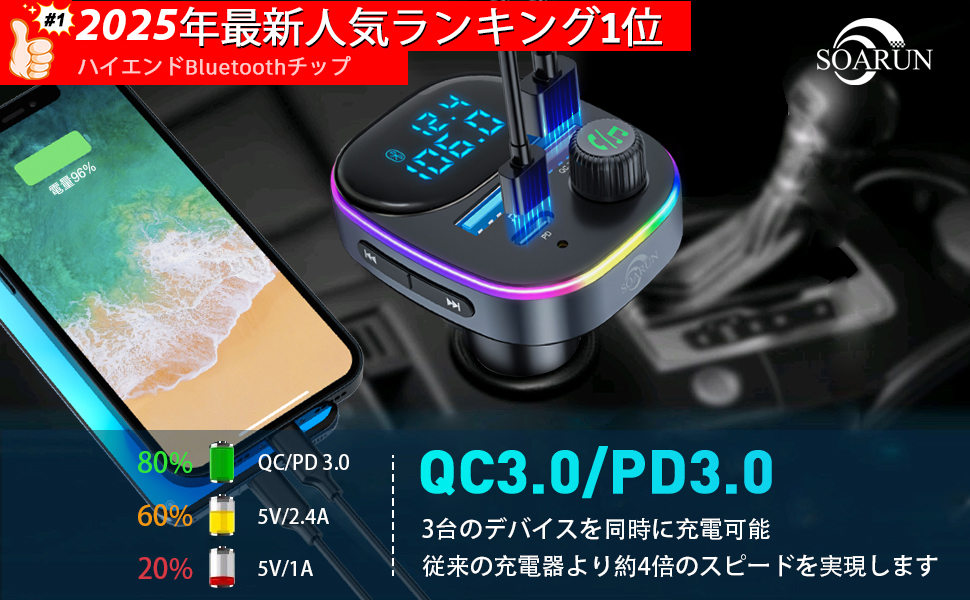 Amazon | 【2025進化モデル, Bluetooth5.3新】SOARUN FM