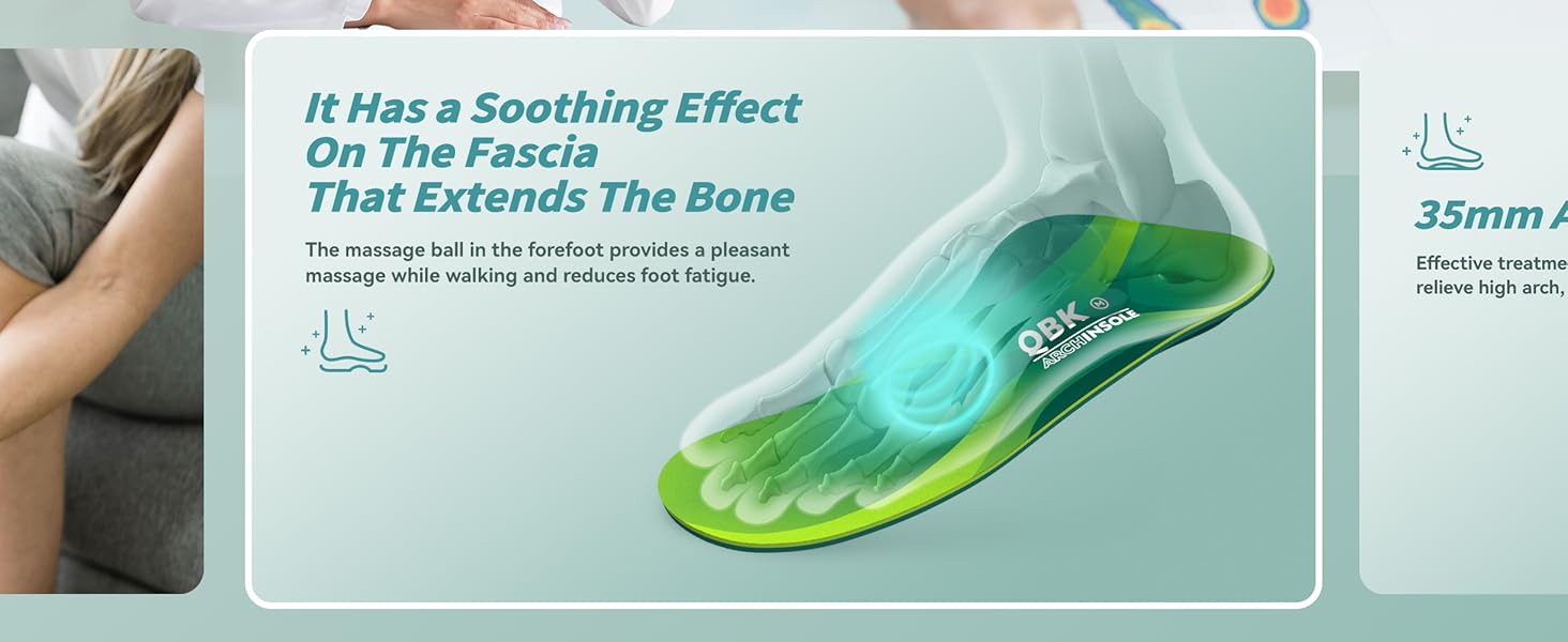 Orthotic Insoles, QBK Arch Support Insoles with Achilles Tendonitis