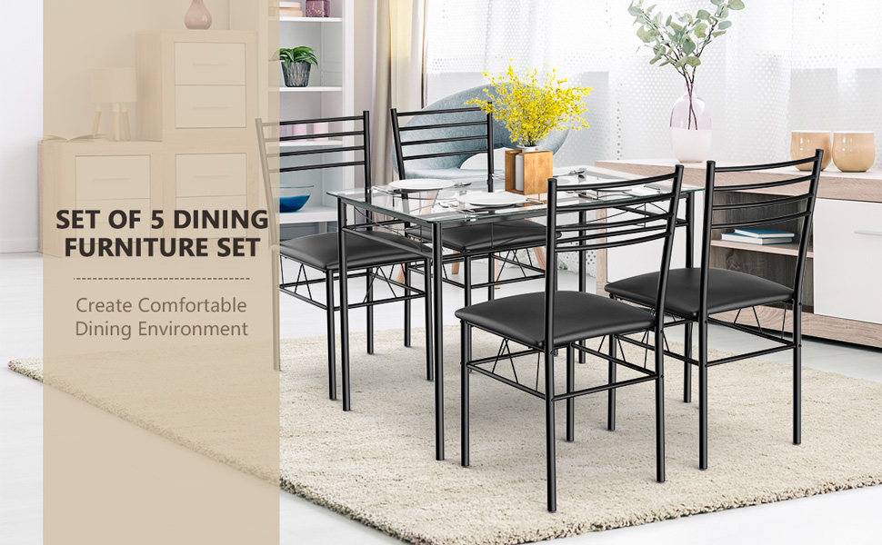 5 Pieces Dining Table Set