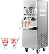 Jocisland 20L/H Commercial Hard Ice Cream Machine, 1600W Ice Cream Maker with 10L 304 Stainless S...