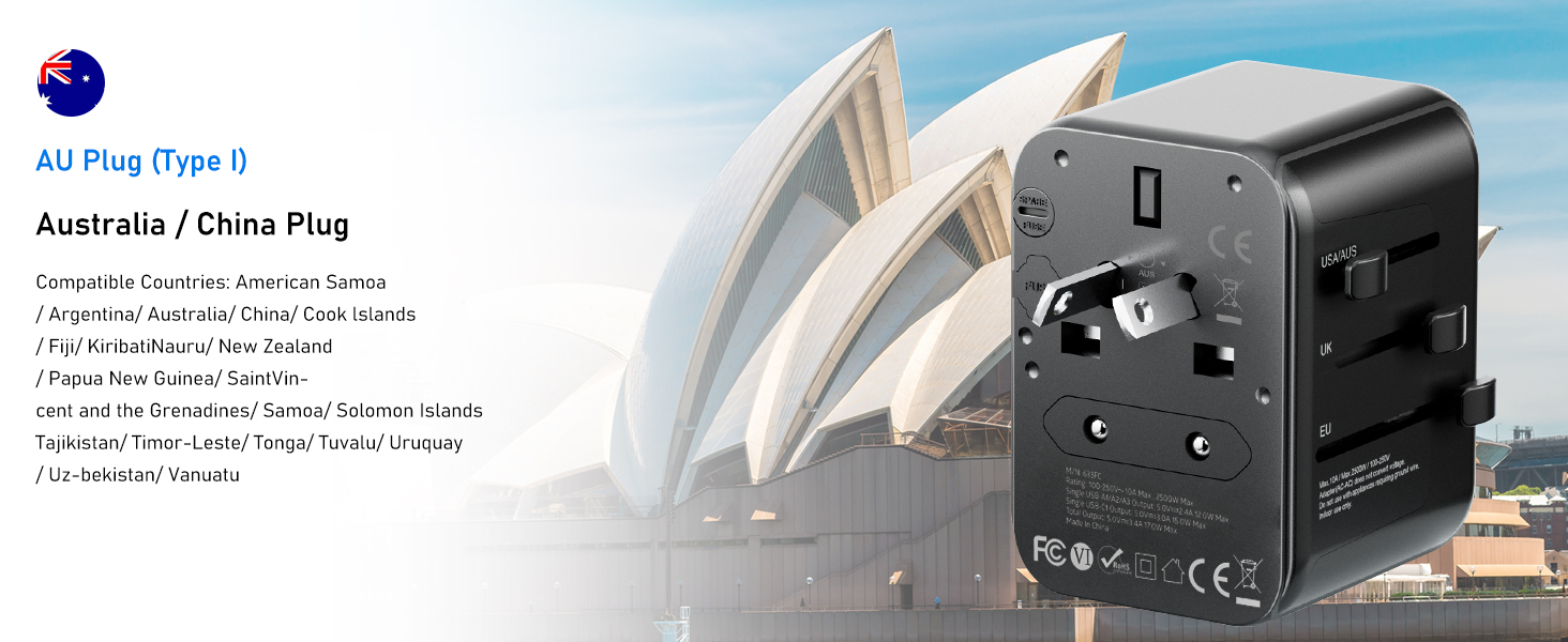 HEYMIX International Travel Adapter, Universal Adapter Travel Plug, 4