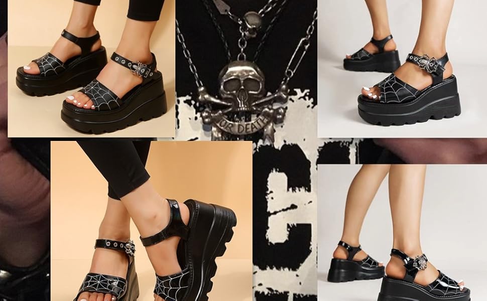 Amazon.com: Wedge Heel High Platform Summer Sandals Gothic