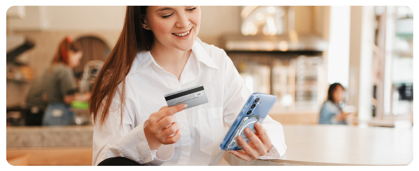 B0DNH54TGR_Magsafe Card Holder (Galaxy S25) Ultra Hybrid Magfit Plus Crystal Clear