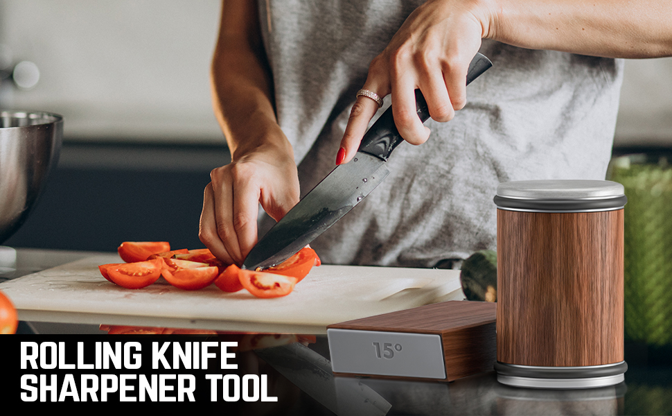Rolling Knife Sharpener Kit (Brown) Knife Sharpener with