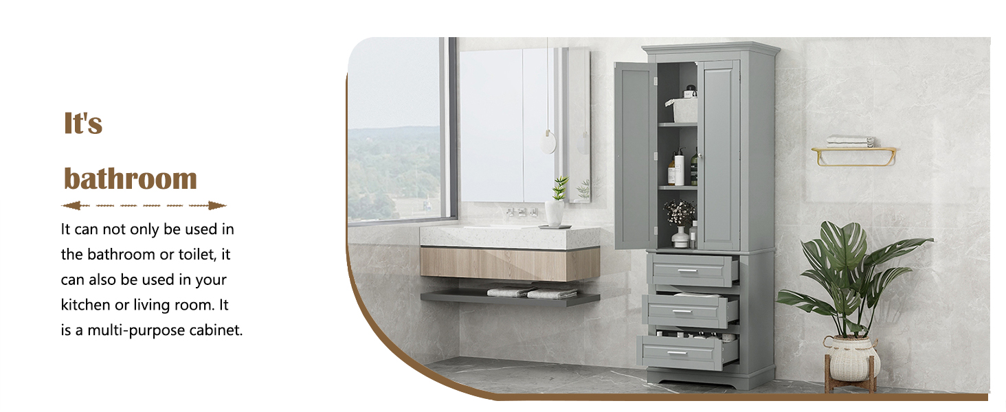 Fulocseny Storage with Three Drawers, Tall Storage