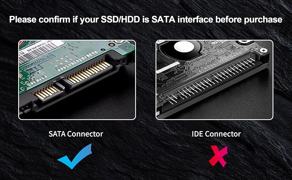 SATA interface hard drives supported