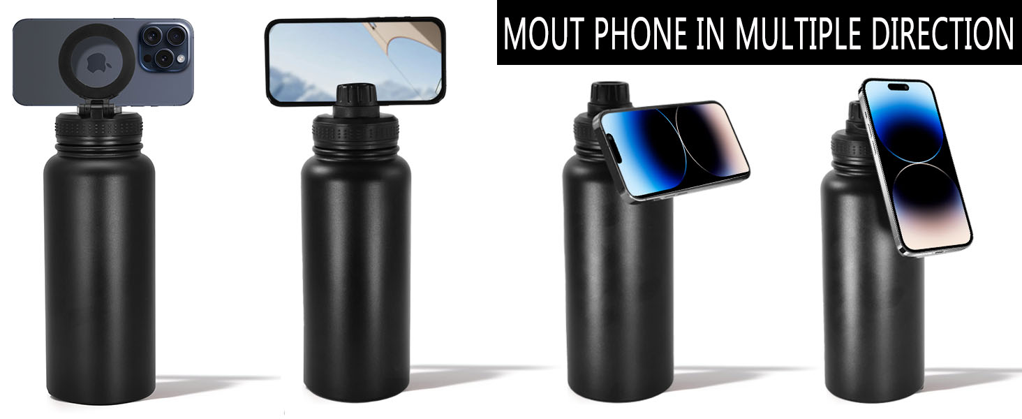 Amazon.com: Icesip 32oz Water Bottle with Magnetic Phone Holder - Water Bottle With Magnetic Phone Holder
