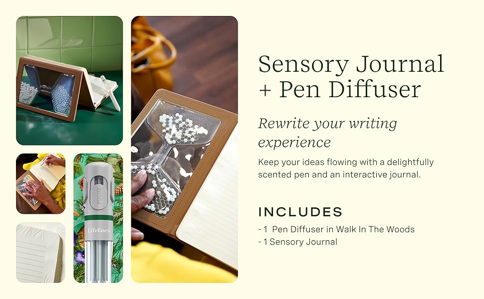 sensory journal + pen diffuser