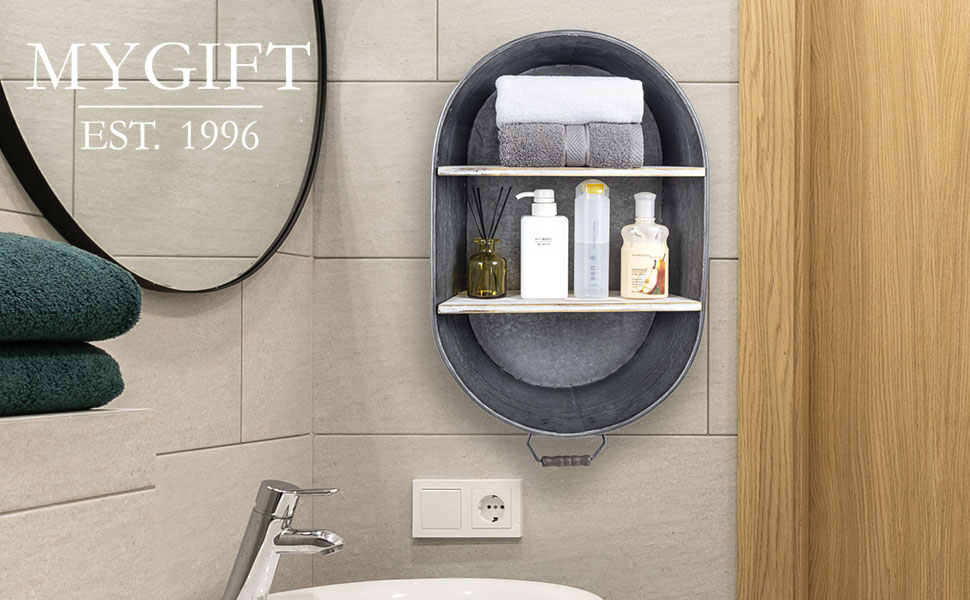 Amazon.com: MyGift Wall Mounted Rustic Farmhouse Silver Tone
