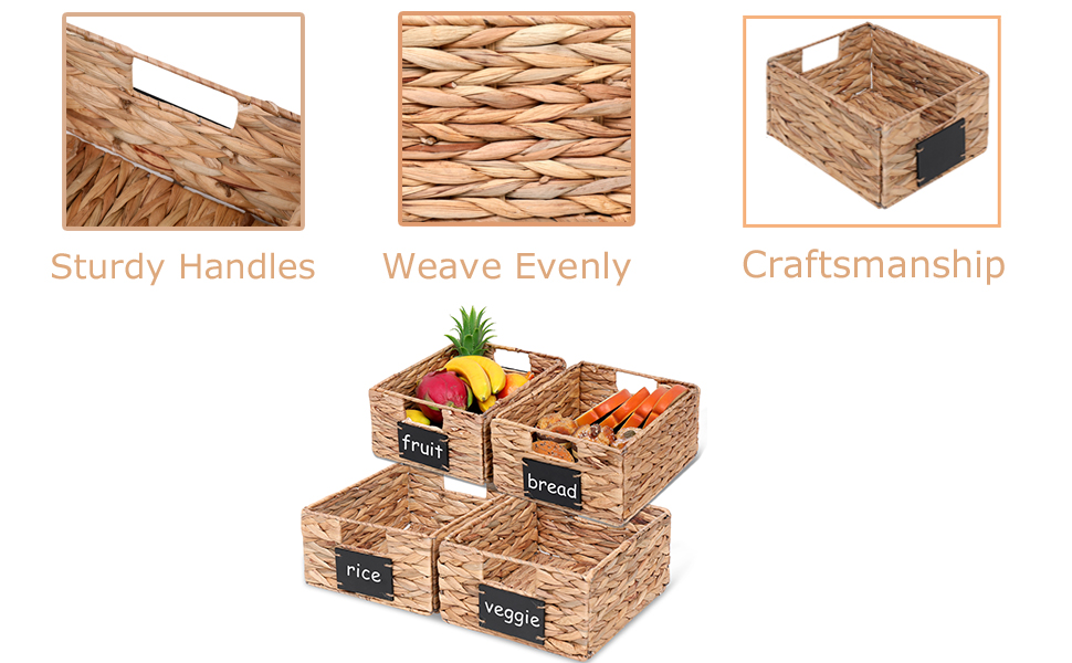 Rectangular Seagrass Baskets Water Hyacinth BasketFoldable