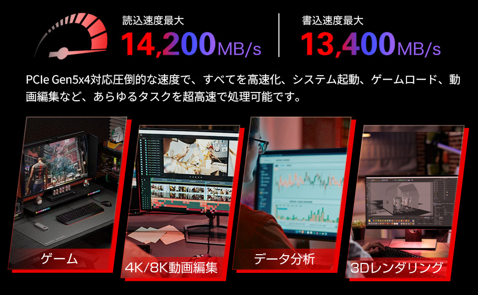 Amazon | Hanye E500P 内蔵SSD 2TB PCIe Gen5 M.2 NVMe 2280