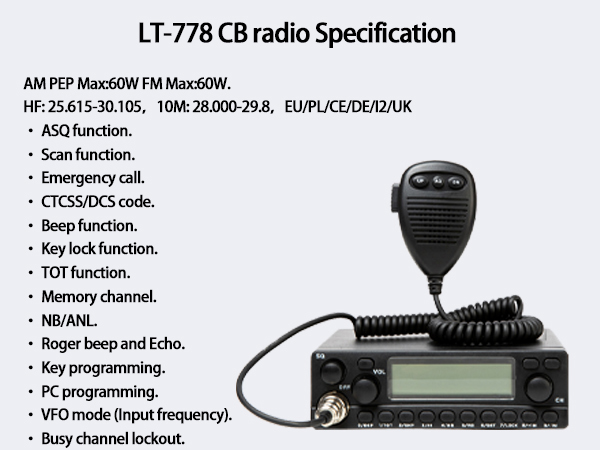 Amazon.com: OMIZN LT-778 Professional CB Radio AM/FM, 40 Channels