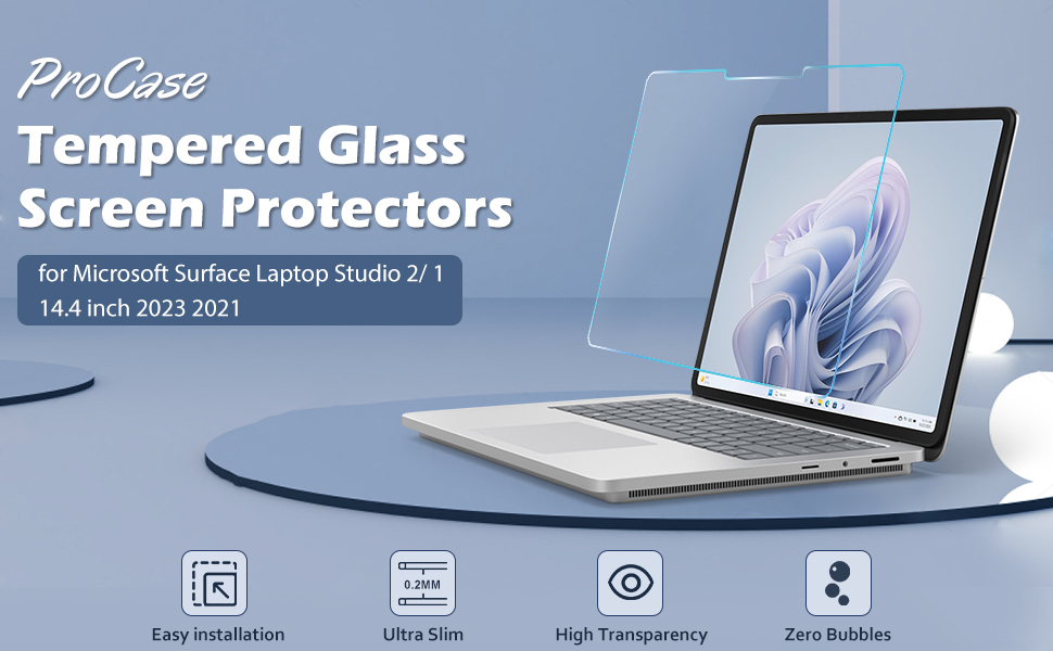 ProCase 1 Pack Tempered Glass Screen Protector for 2023 Microsoft Surface Laptop