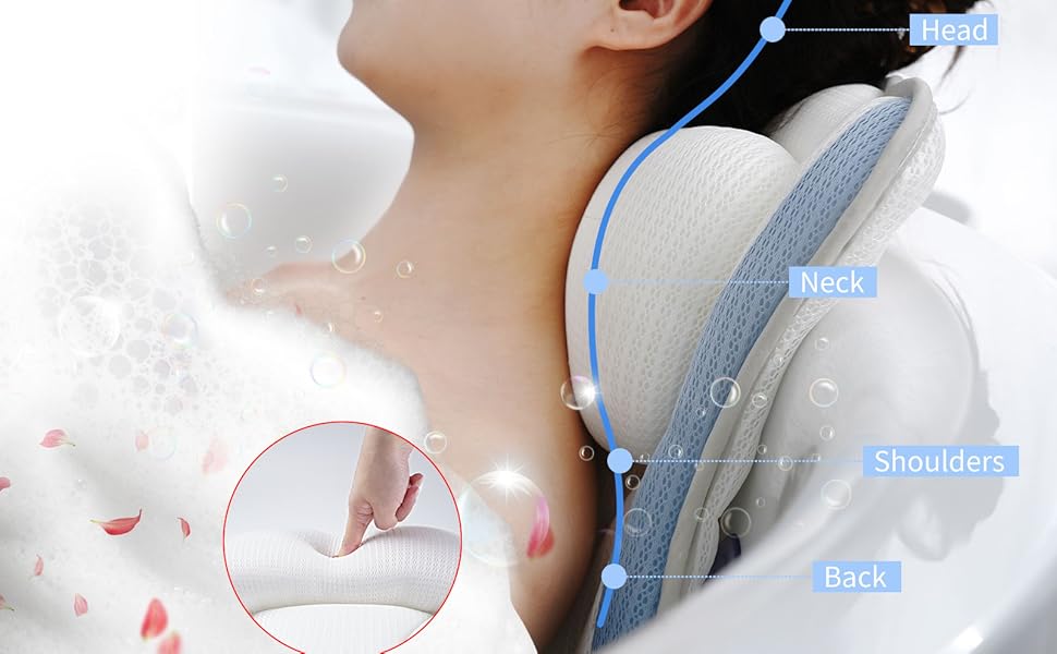 bath pillows for tub neck and back support