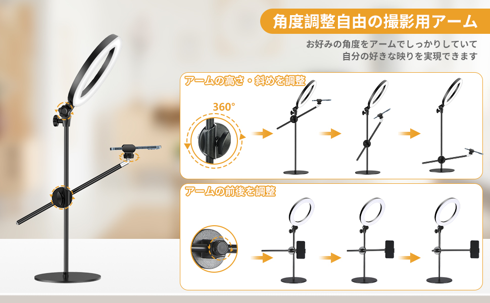 Amazon.co.jp: LUXSURE リングライト 撮影用ライト 俯瞰撮影