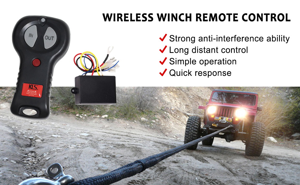 HMRCYTE Winch Remote Control, 12V Wireless Winch Remote Control Kit